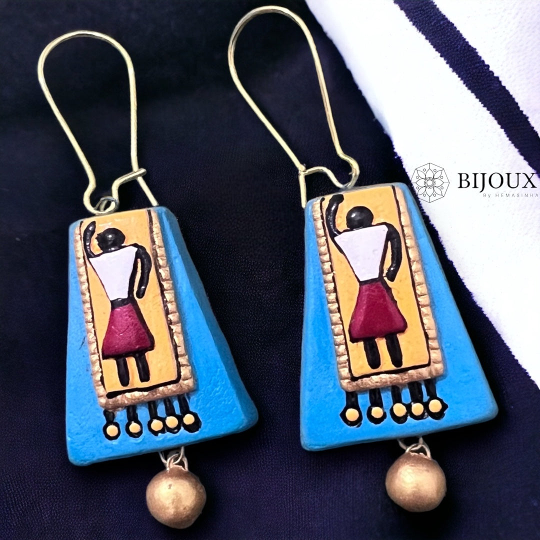 AFRO TRIBAL ART TEROCOTTA  NECKLACE WITH EARRINGS TR20