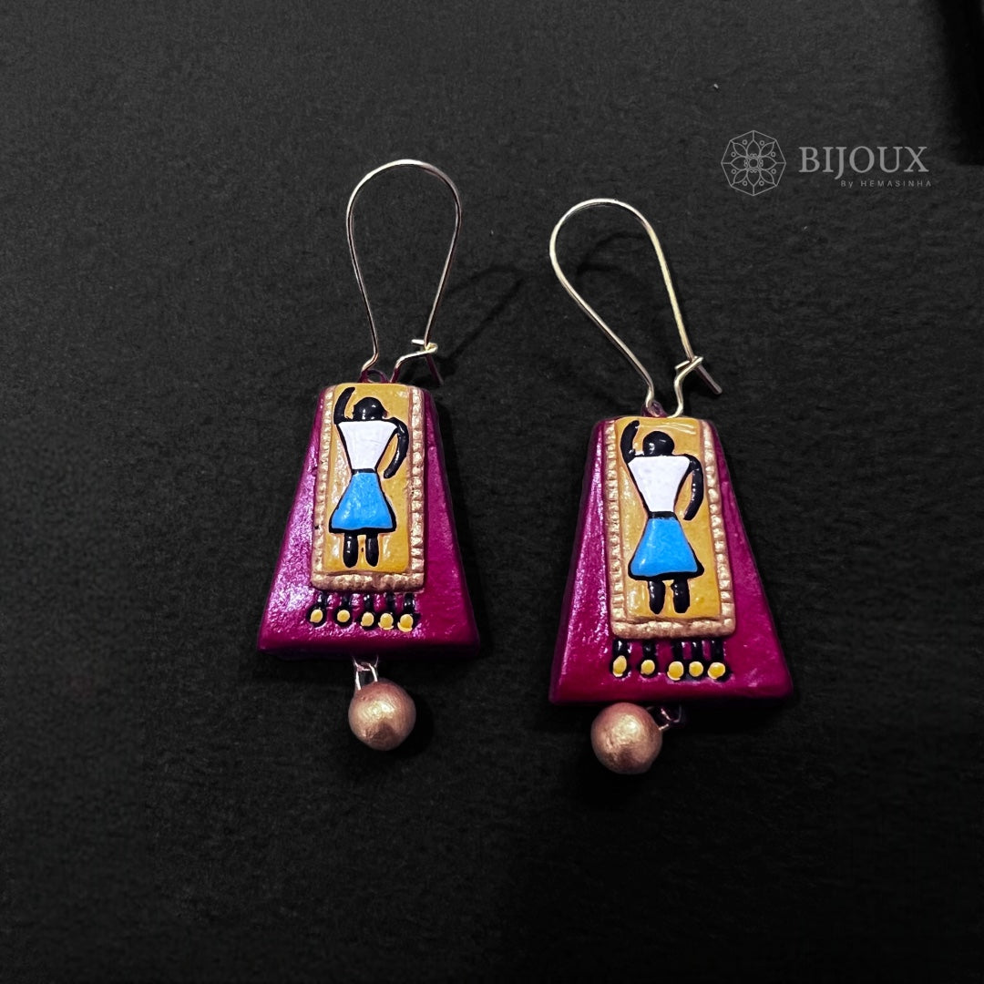 AFRO TRIBAL ART TEROCOTTA  NECKLACE WITH EARRINGS TR20