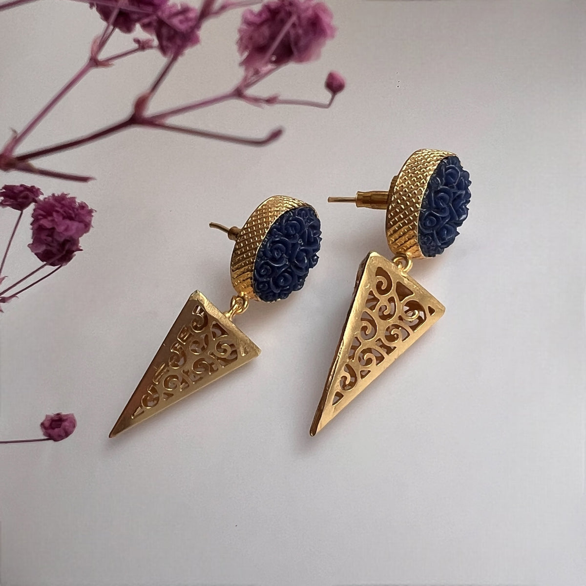 DALIA ROSE GOLD TONED FAUX RESIN EARRING ER170