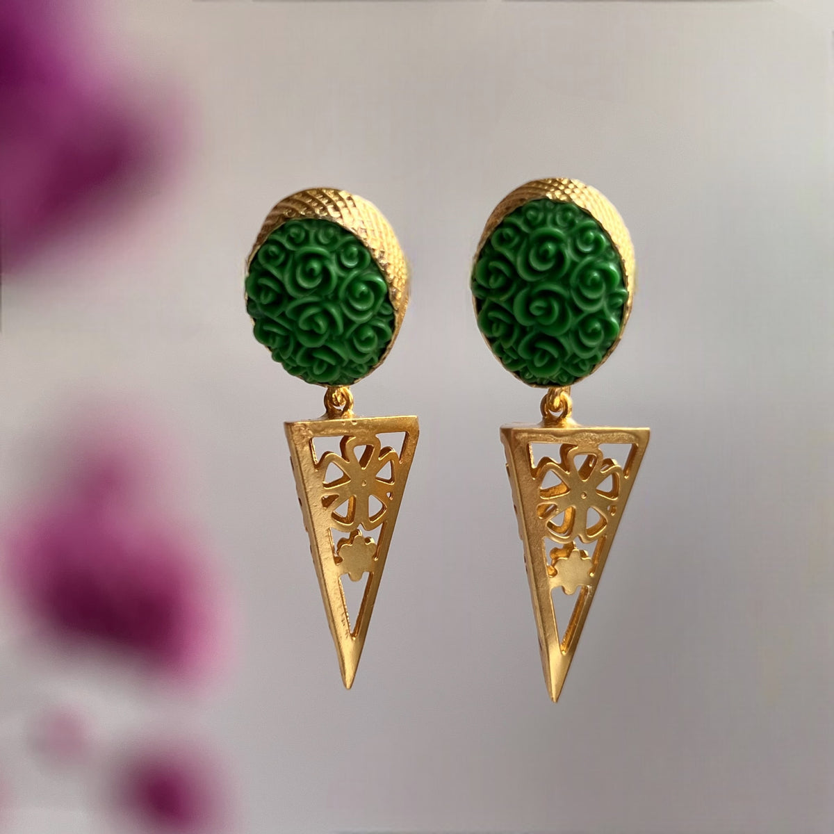 DALIA ROSE GOLD TONED FAUX RESIN EARRING ER170