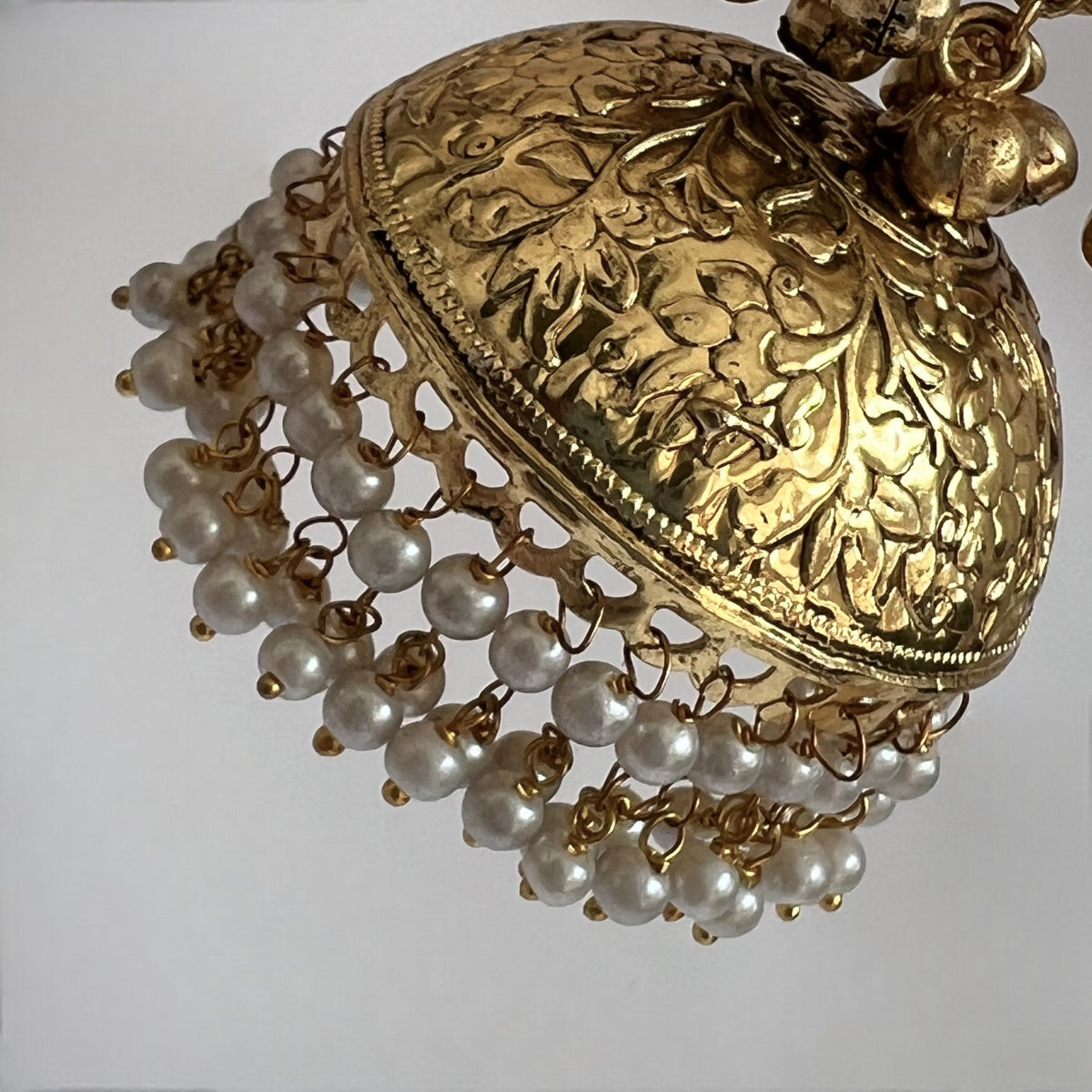 ANUSHA SILVER LOOK ALIKE GOLD-TONED HANDMADE JUMBO JHUMKAS ER565