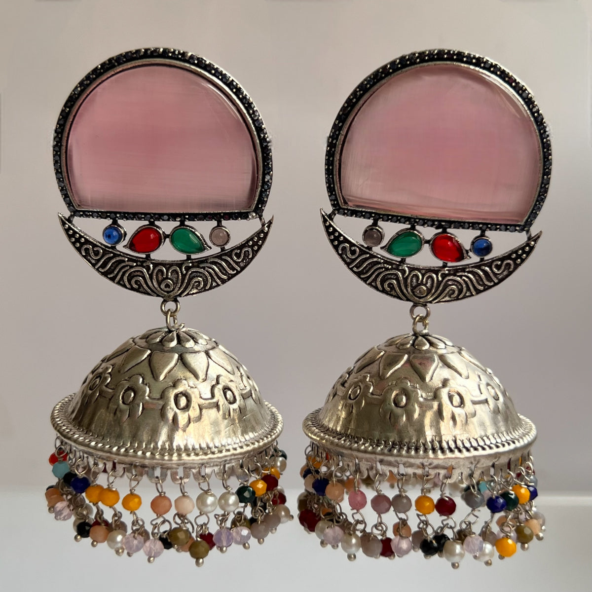 LA LUNE SILVER LOOK ALIKE  HANDMADE JUMBO JHUMKA ER140