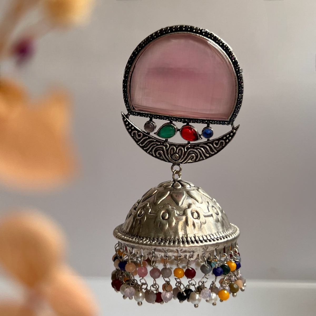 LA LUNE SILVER LOOK ALIKE  HANDMADE JUMBO JHUMKA ER140