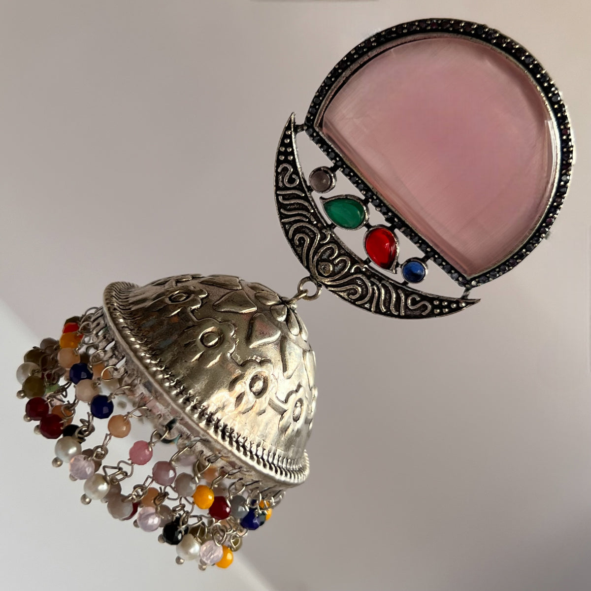 LA LUNE SILVER LOOK ALIKE  HANDMADE JUMBO JHUMKA ER140