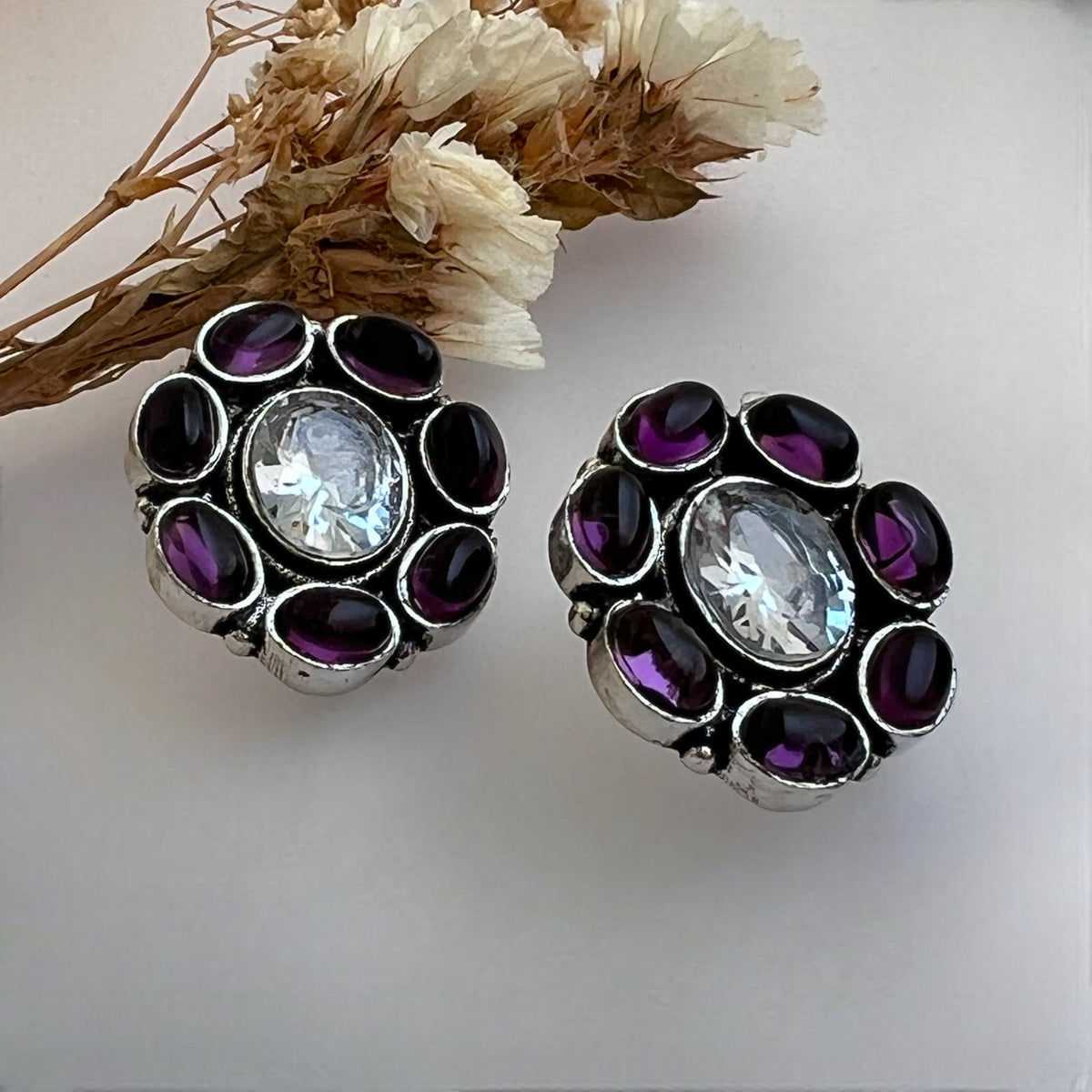 YONITA GOLD-TONED MONALISA PREMIUM STUDS WITH AD STONES ER568