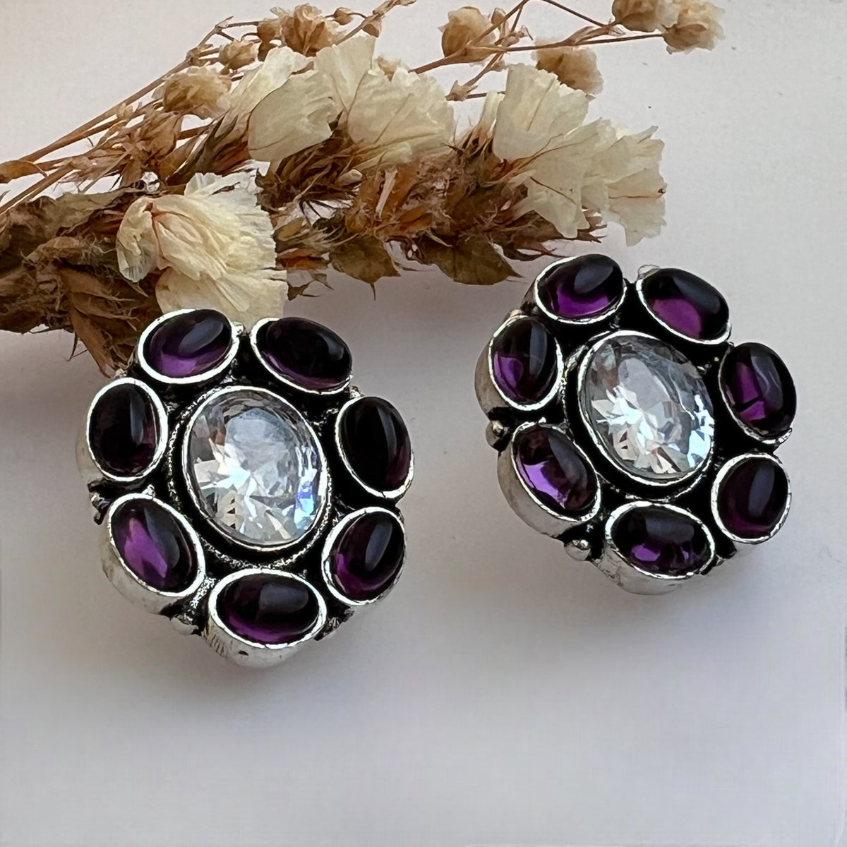 YONITA GOLD-TONED MONALISA PREMIUM STUDS WITH AD STONES ER568