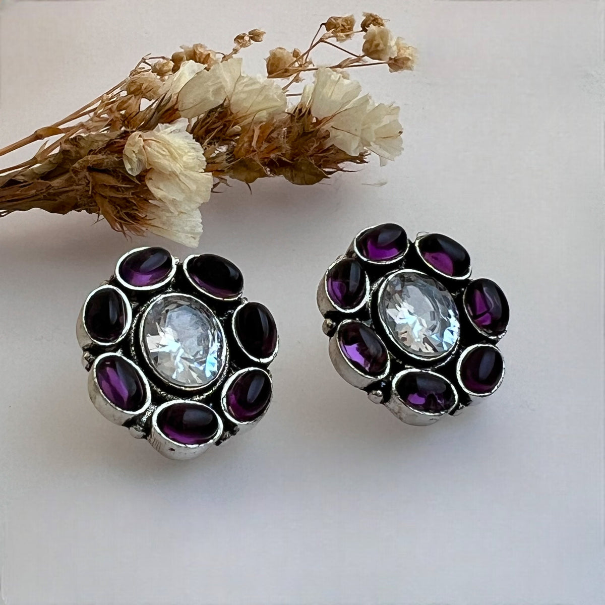 YONITA GOLD-TONED MONALISA PREMIUM STUDS WITH AD STONES ER568