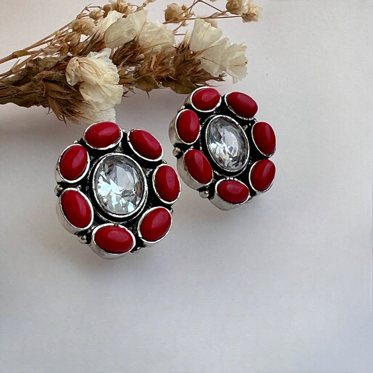 YONITA GOLD-TONED MONALISA PREMIUM STUDS WITH AD STONES ER568