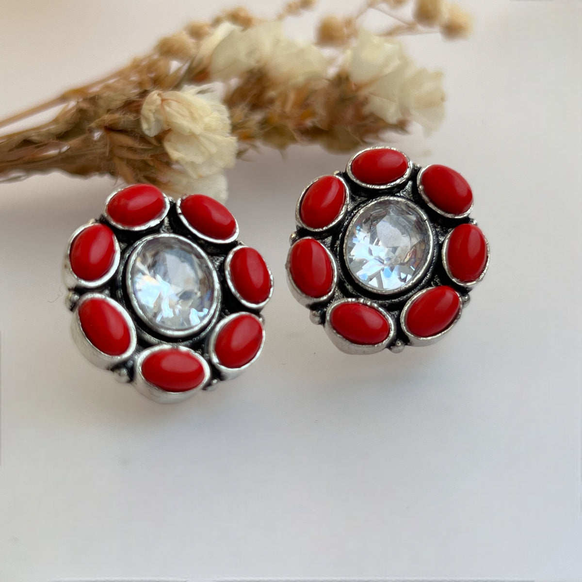 YONITA GOLD-TONED MONALISA PREMIUM STUDS WITH AD STONES ER568