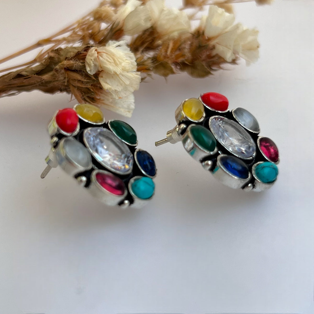 YONITA GOLD-TONED MONALISA PREMIUM STUDS WITH AD STONES ER568