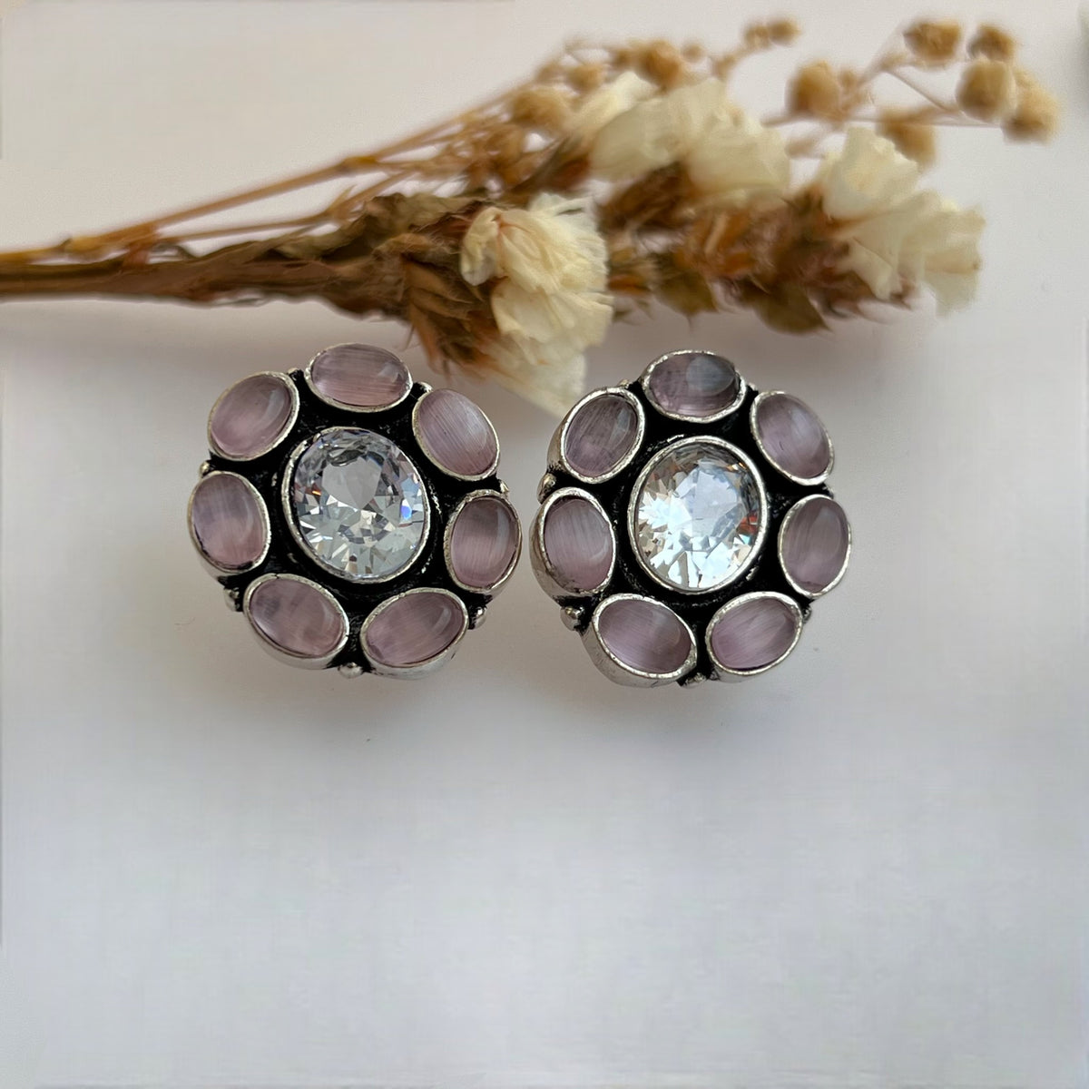 YONITA GOLD-TONED MONALISA PREMIUM STUDS WITH AD STONES ER568