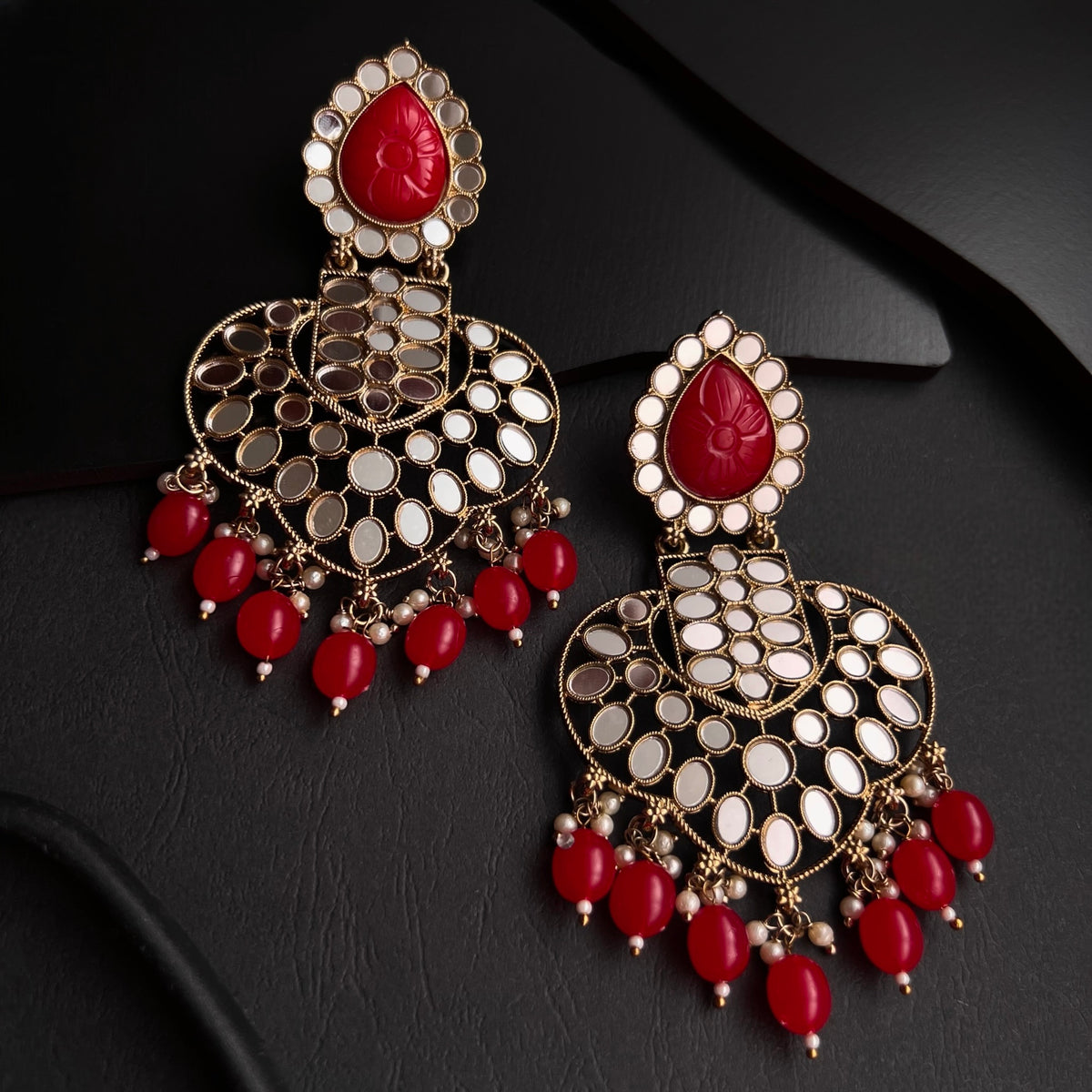 SIMA MIRROR GOLD-TONED EARRING -ER308