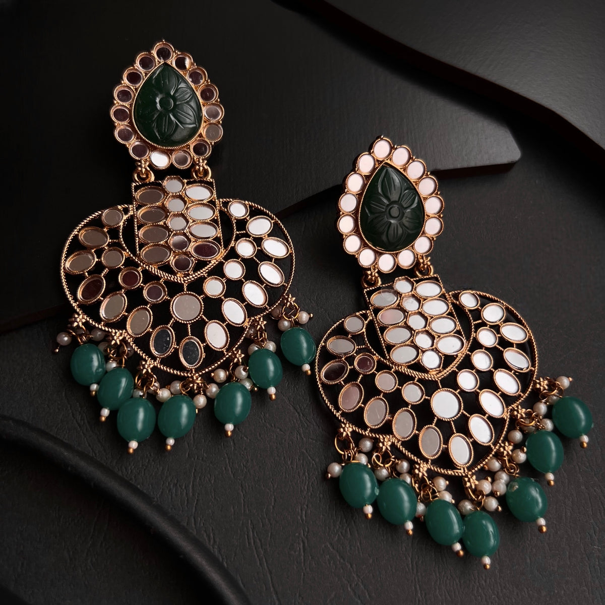 SIMA MIRROR GOLD-TONED EARRING -ER308