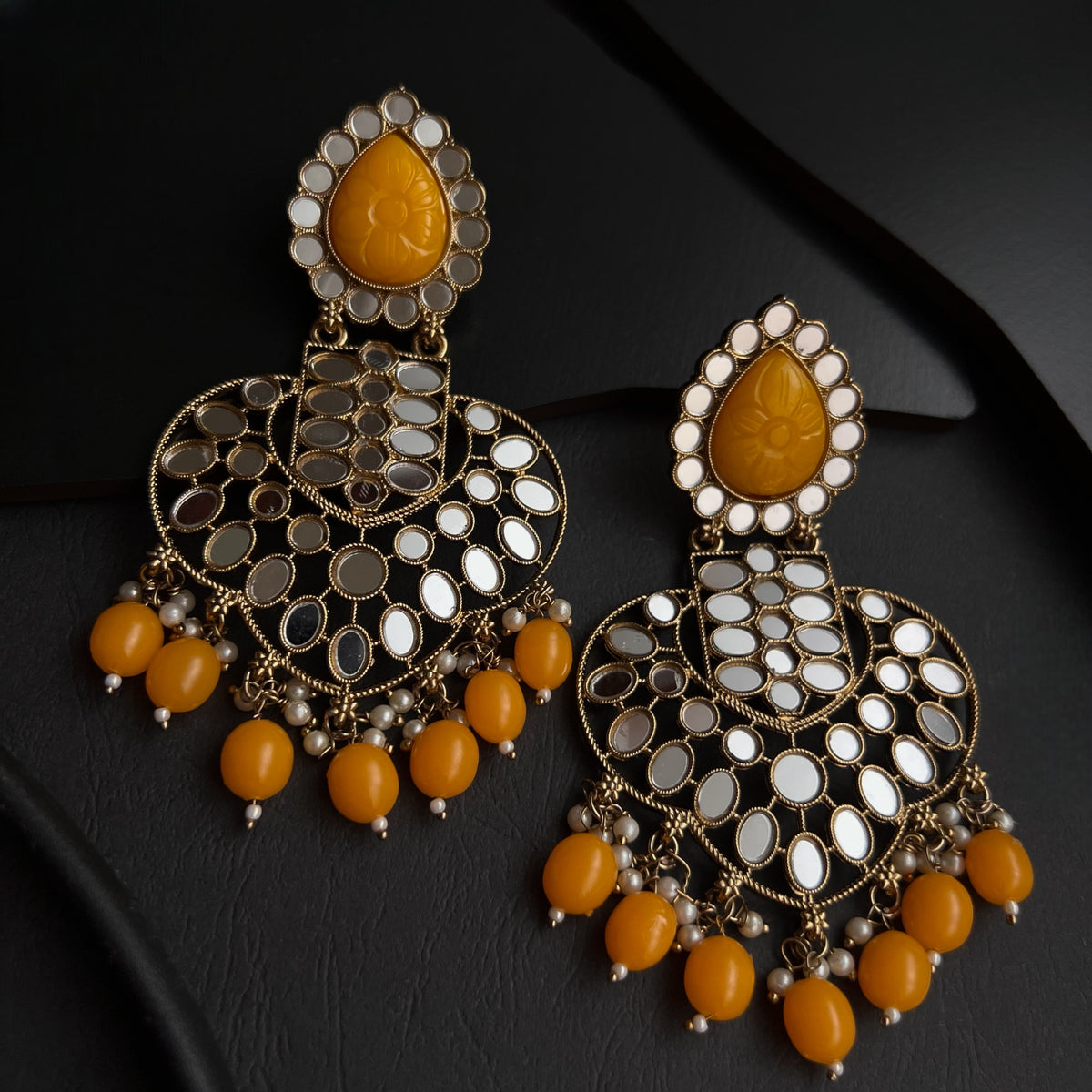 SIMA MIRROR GOLD-TONED EARRING -ER308