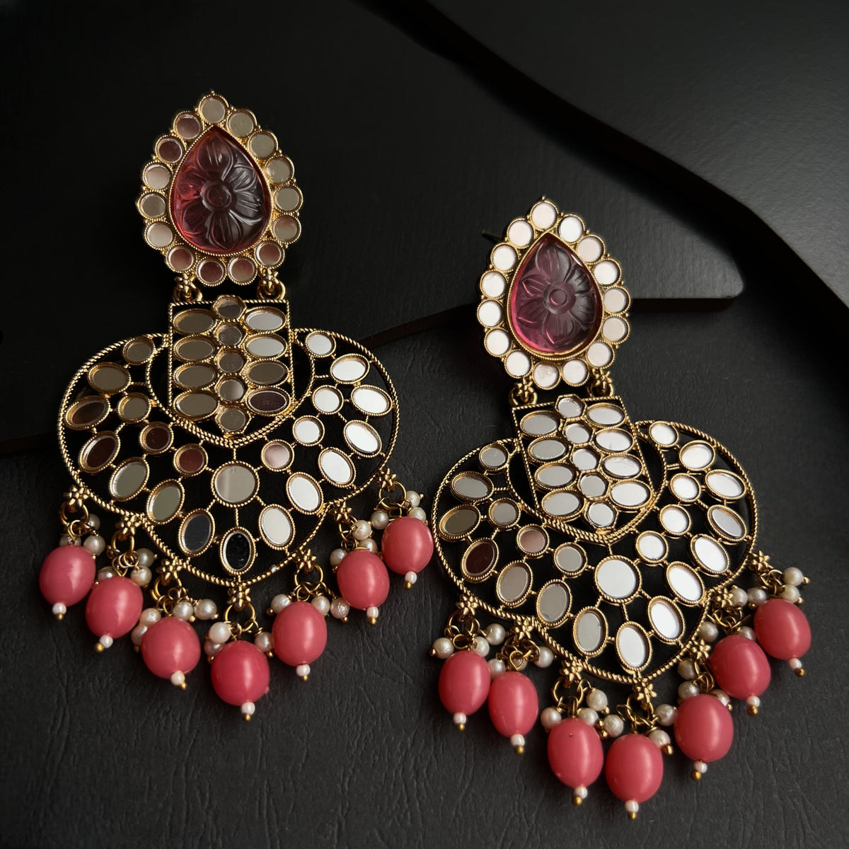 SIMA MIRROR GOLD-TONED EARRING -ER308