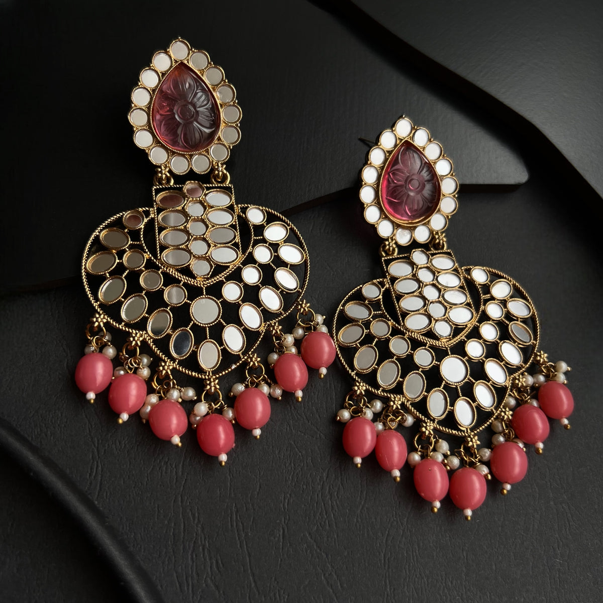 SIMA MIRROR GOLD-TONED EARRING -ER308