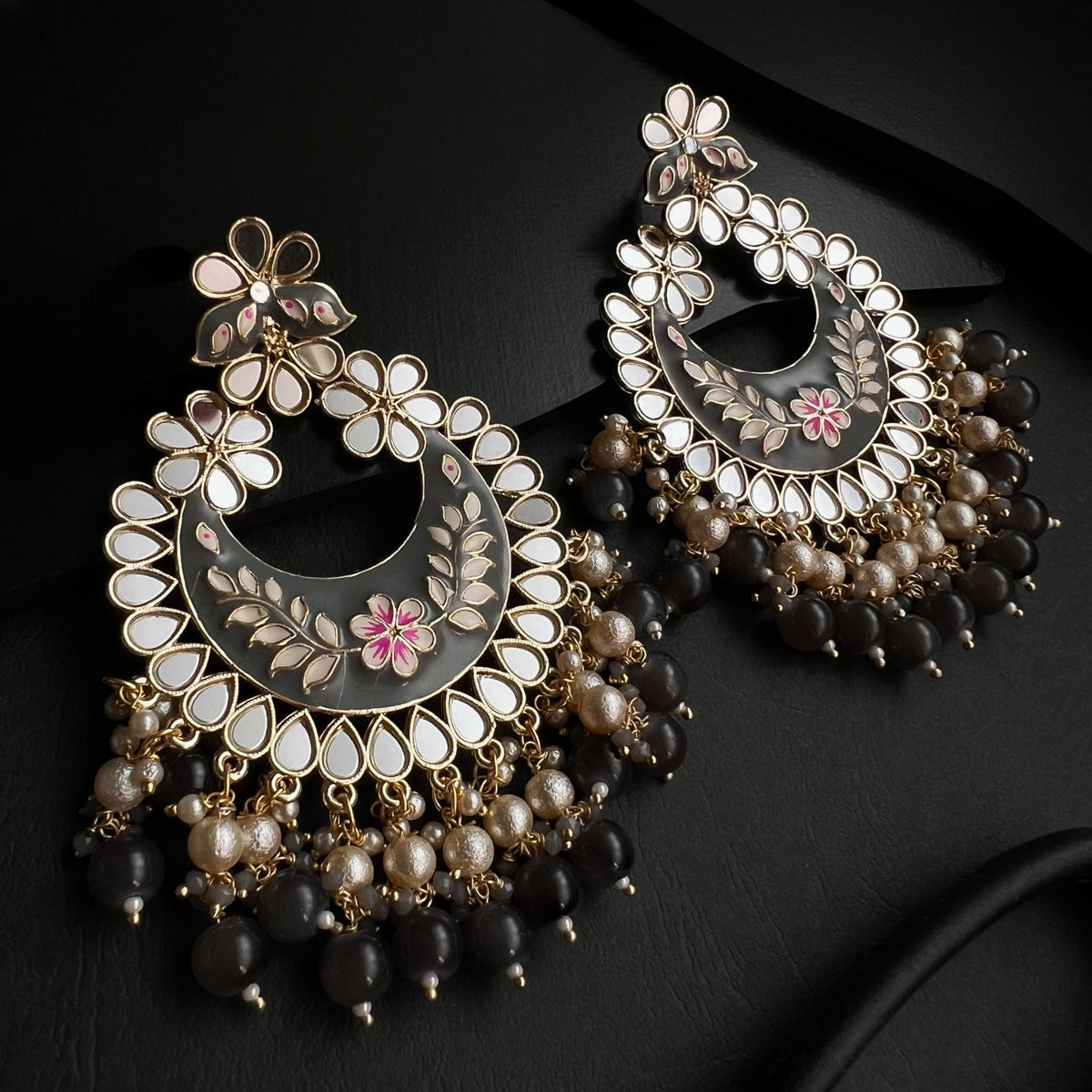 KARNA MIRROR GOLD-TONED EARRING -ER309