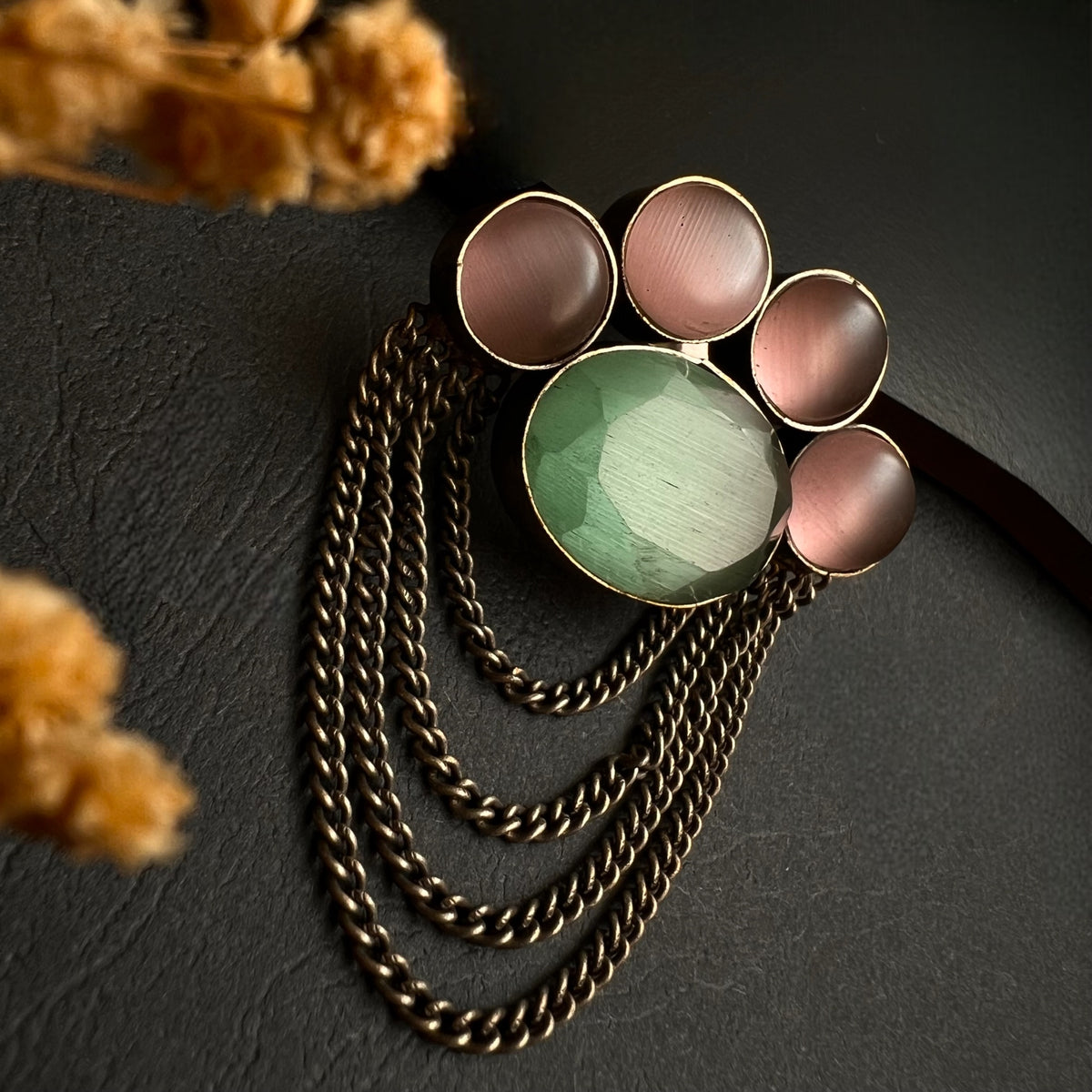 RAANA FAUX SILVER HANDMADE BRASS RAW AND RUSTIC EARRINGS ER434