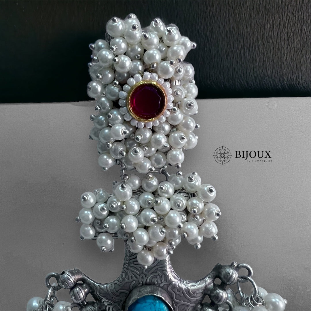 PEARLY PEARL SILVER LOOK ALIKE PREMIUM POLISH HANDMADE EARRINGS ER359