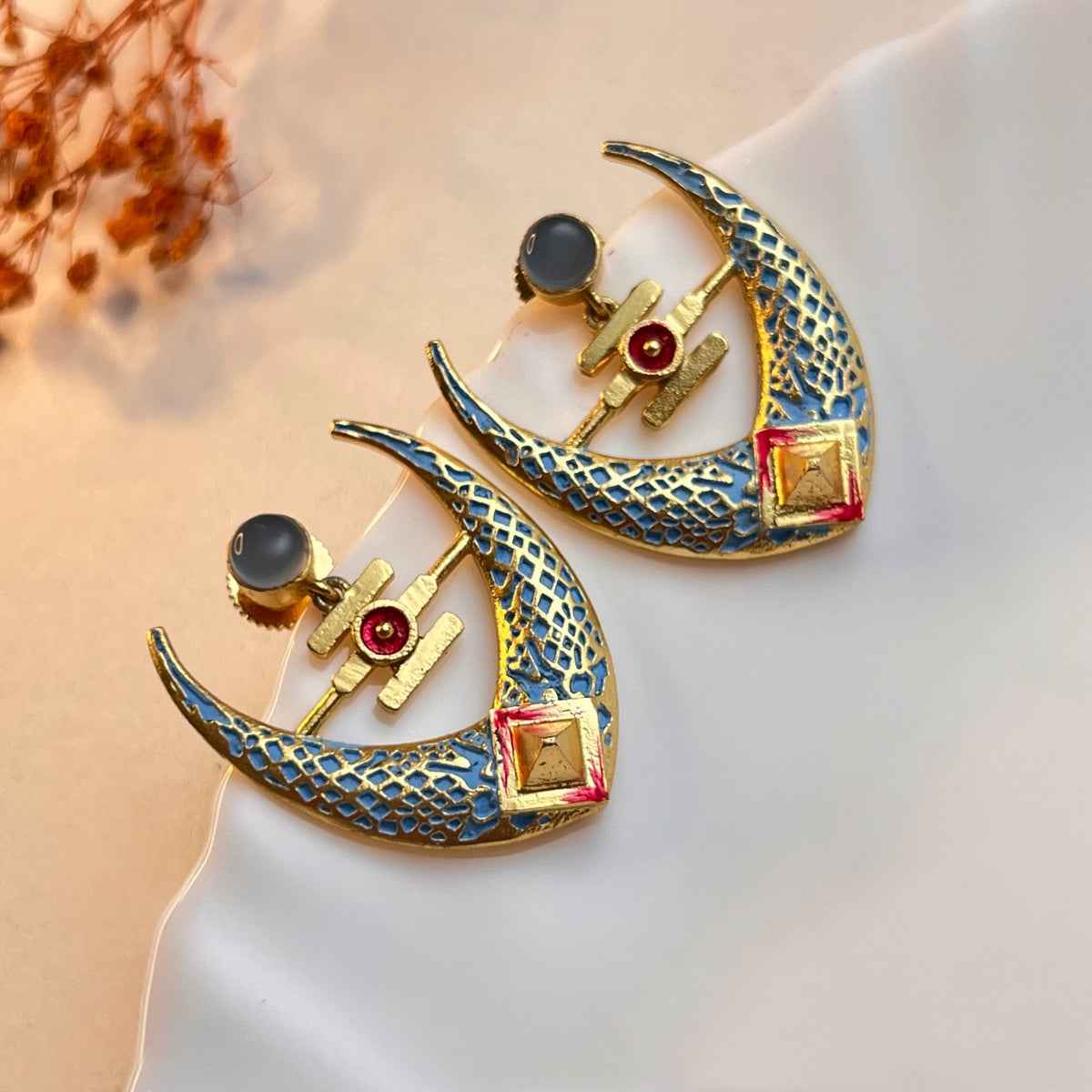 NIROSHA SEMI HANDMADE ANTIQUE EARRING/ DANGLER ER312