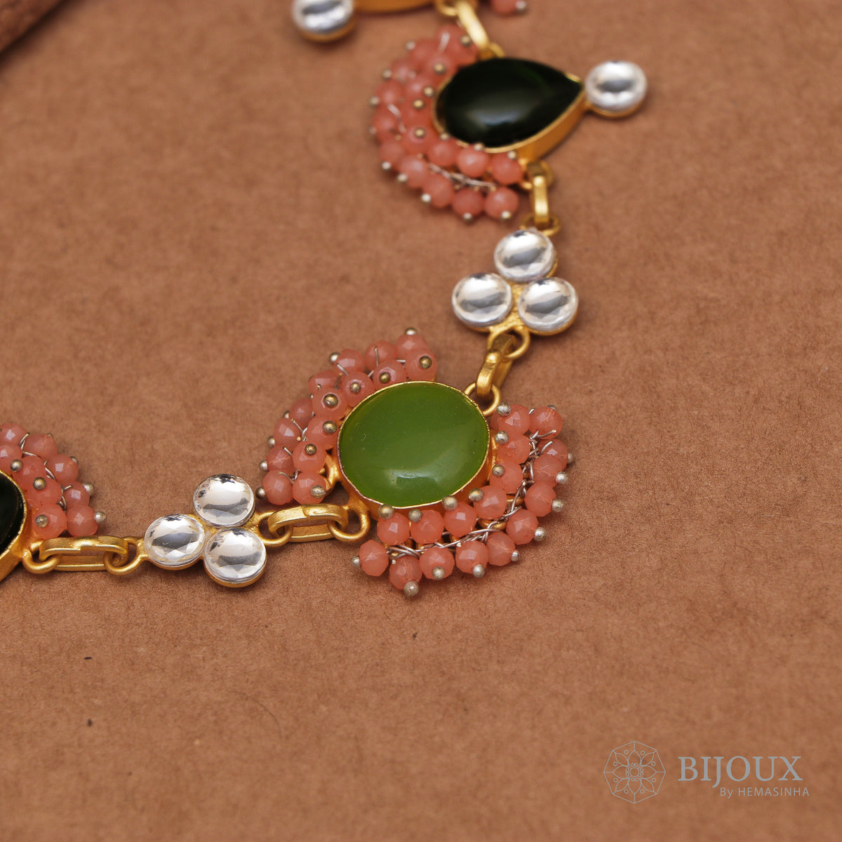 QUEENS BIJOUX HANDMADE MONALISA MINIMALIST CHOKER WITH EARRINGS CH46