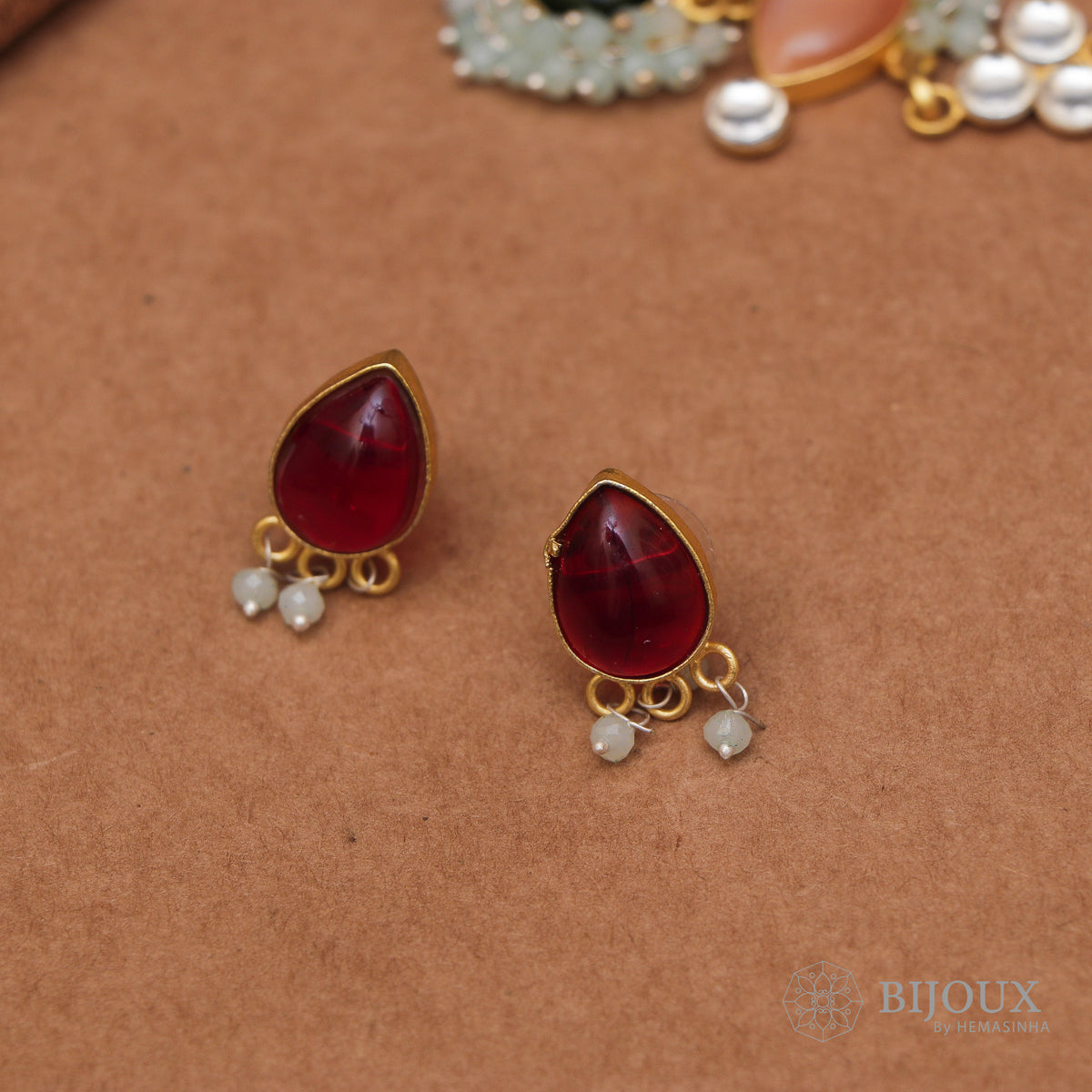 QUEENS BIJOUX HANDMADE MONALISA MINIMALIST CHOKER WITH EARRINGS CH46