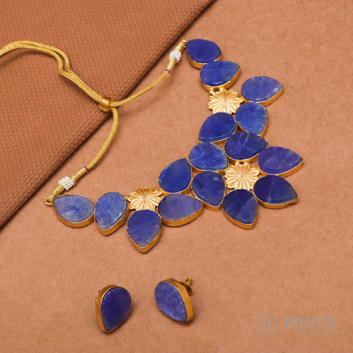 RUSTIC KING STONE HANDMADE GOLD TONED RUSTIC FINISH NECKLACE NL92