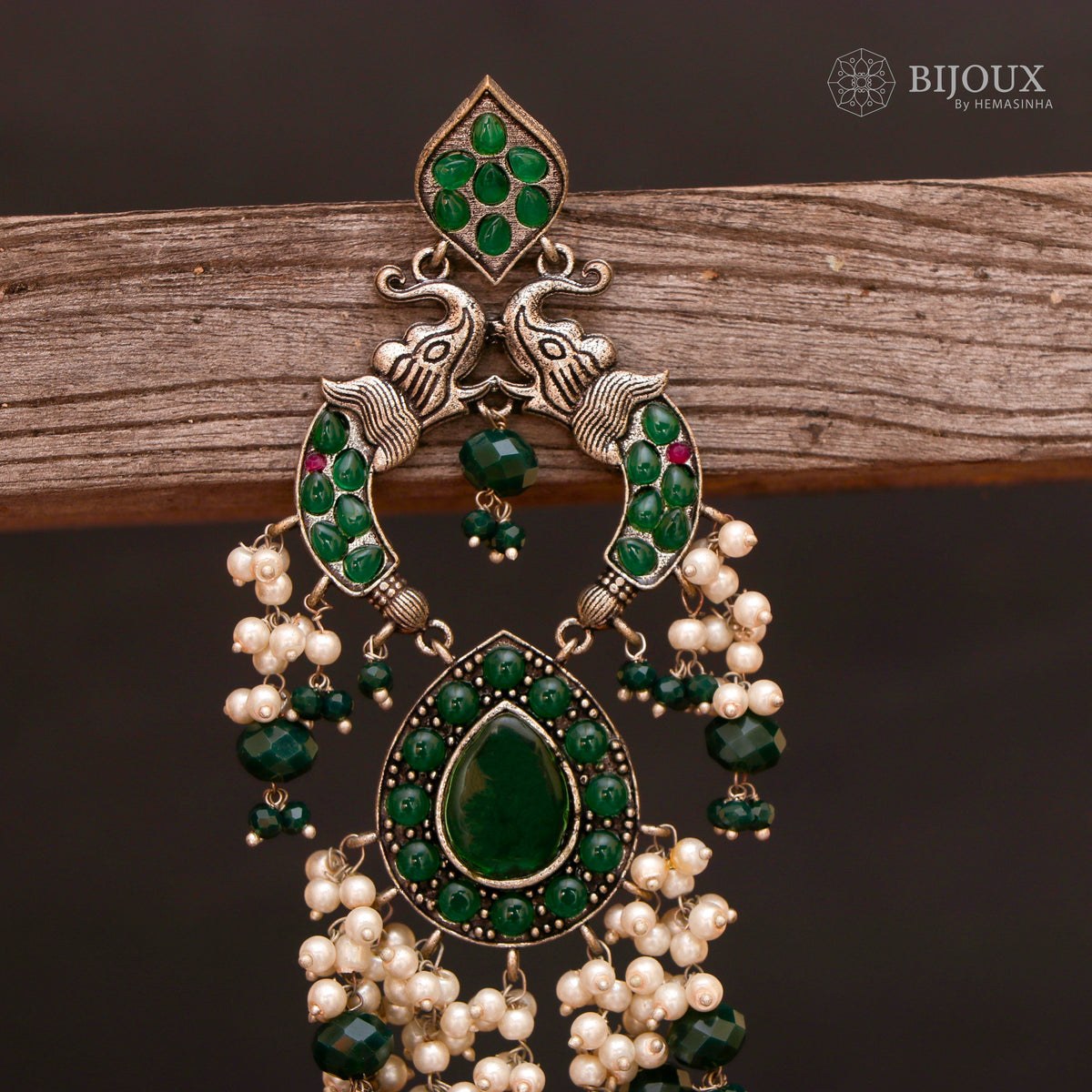 PIRAHA SEMIHANDMADE JUMBO OXIDIZED BEADED EARRING ER150