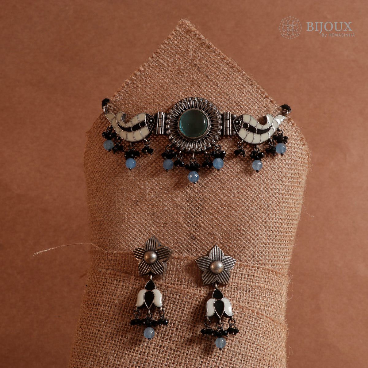 KADHIRSHA MONALISA STONE RAW AND RUSTIC HANDMADE CHOKER SET CH93