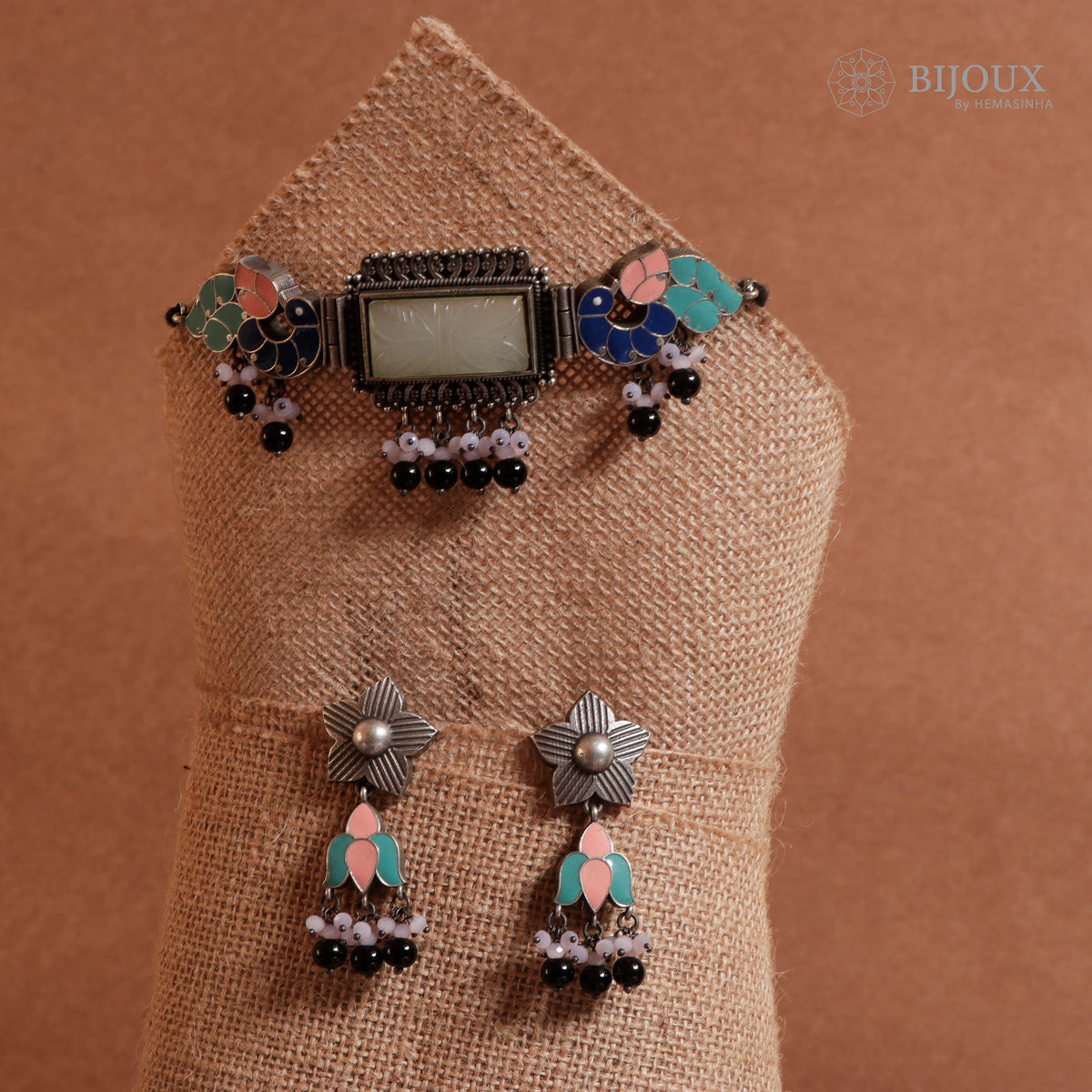 GYPSY CARVING STONE RAW AND RUSTIC HANDMADE CHOKER SET CH92