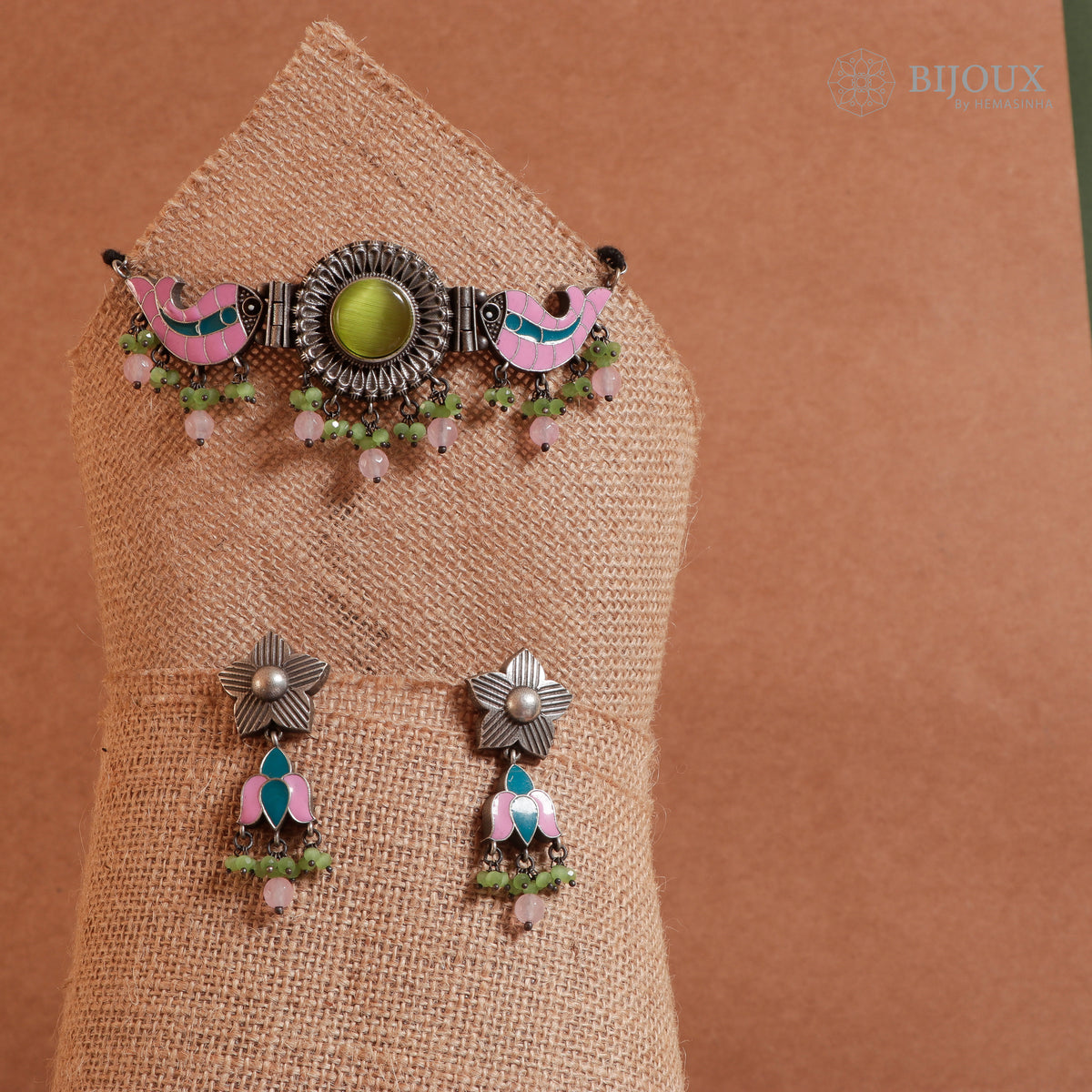 KADHIRSHA MONALISA STONE RAW AND RUSTIC HANDMADE CHOKER SET CH93