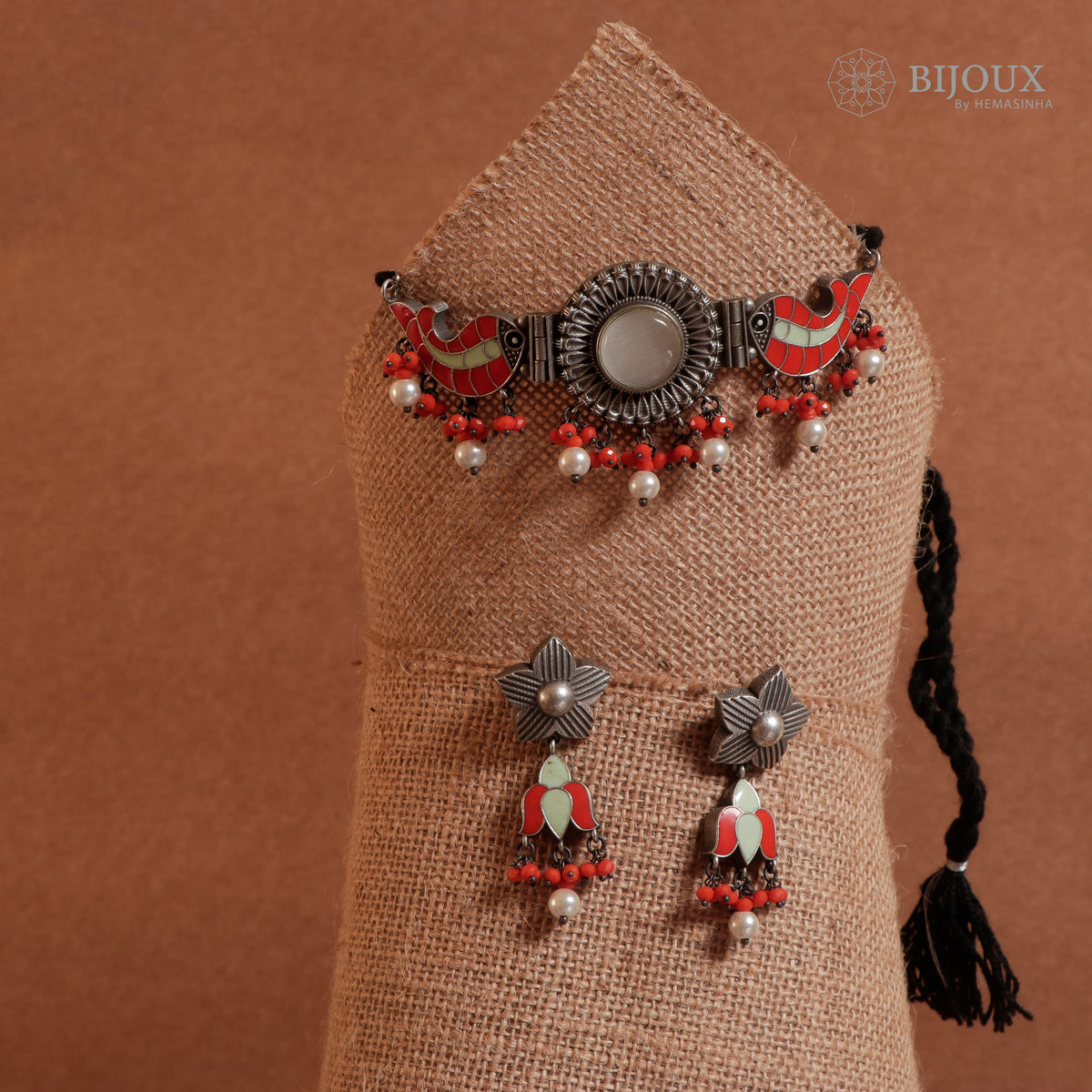 KADHIRSHA MONALISA STONE RAW AND RUSTIC HANDMADE CHOKER SET CH93