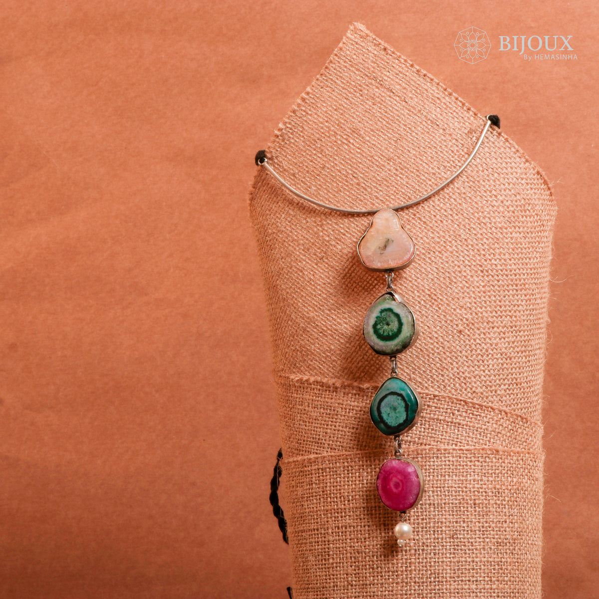 NIKHARA HAND MADE AND HAND HAMMERED SILVER LOOK ALIKE RUSTIC ANTIQUE NL84