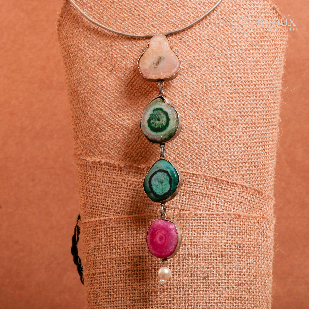 NIKHARA HAND MADE AND HAND HAMMERED SILVER LOOK ALIKE RUSTIC ANTIQUE NL84