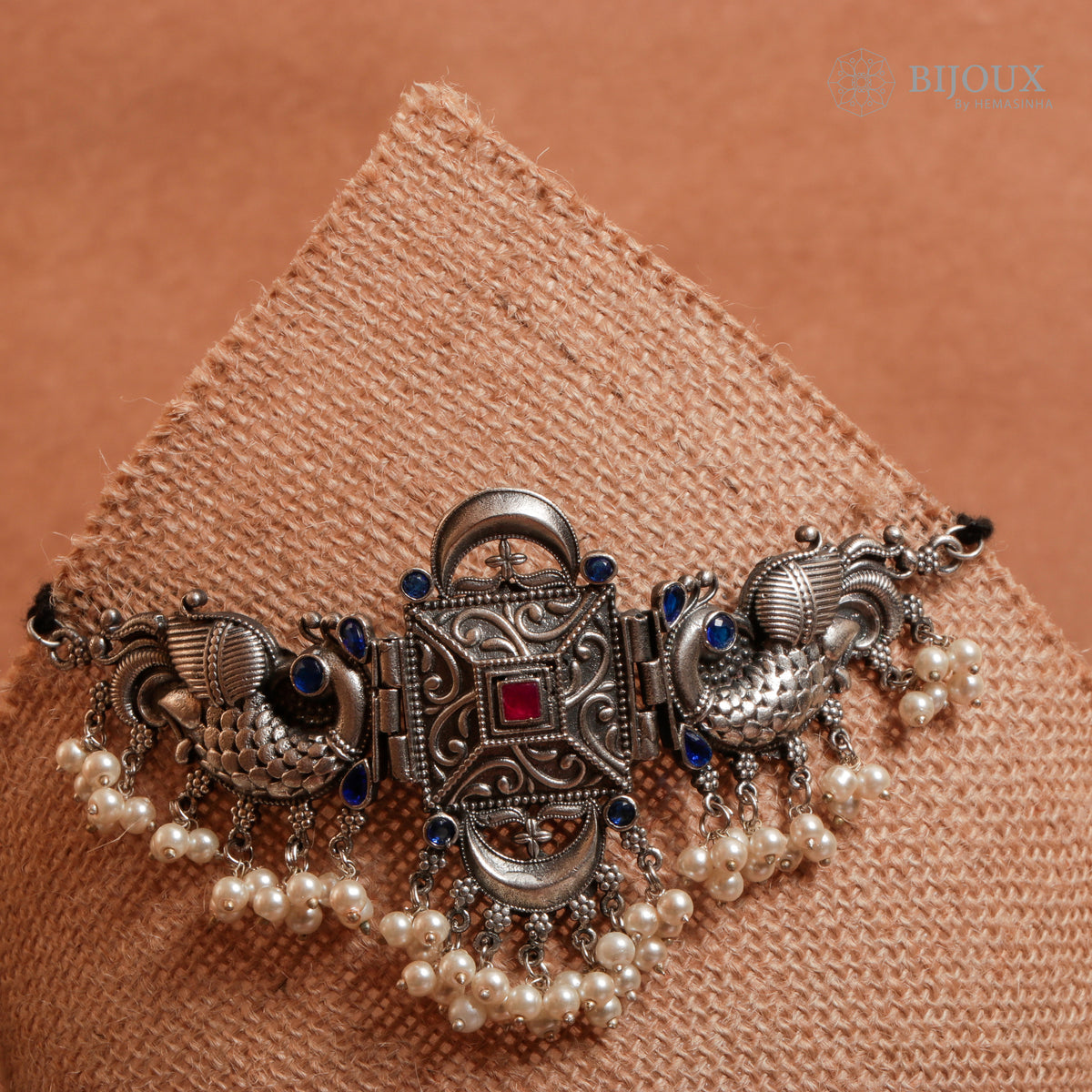 AGANA BIJOUX PREMIUM SEMI HANDMADE CHOKER WITH EARRINGS CH64