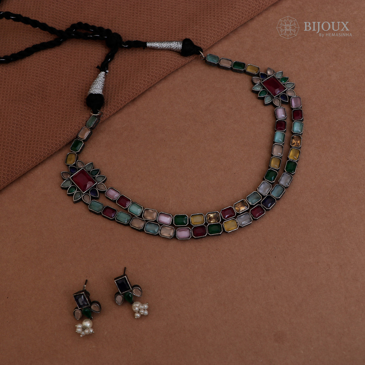 DIA PRINCESS RUSTIC FINISH SEMI HANDMADE NECKLACE NL46