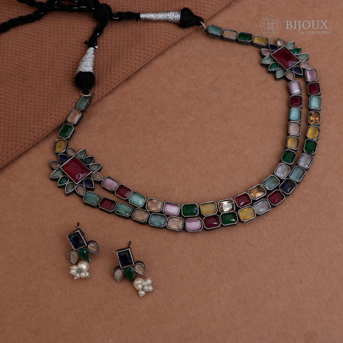 DIA PRINCESS RUSTIC FINISH SEMI HANDMADE NECKLACE NL46