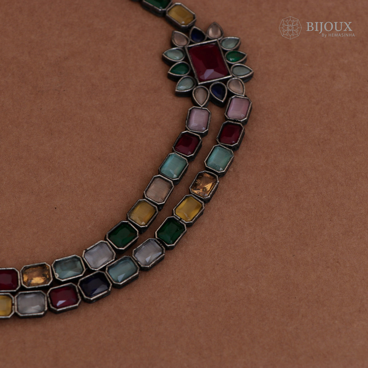 DIA PRINCESS RUSTIC FINISH SEMI HANDMADE NECKLACE NL46