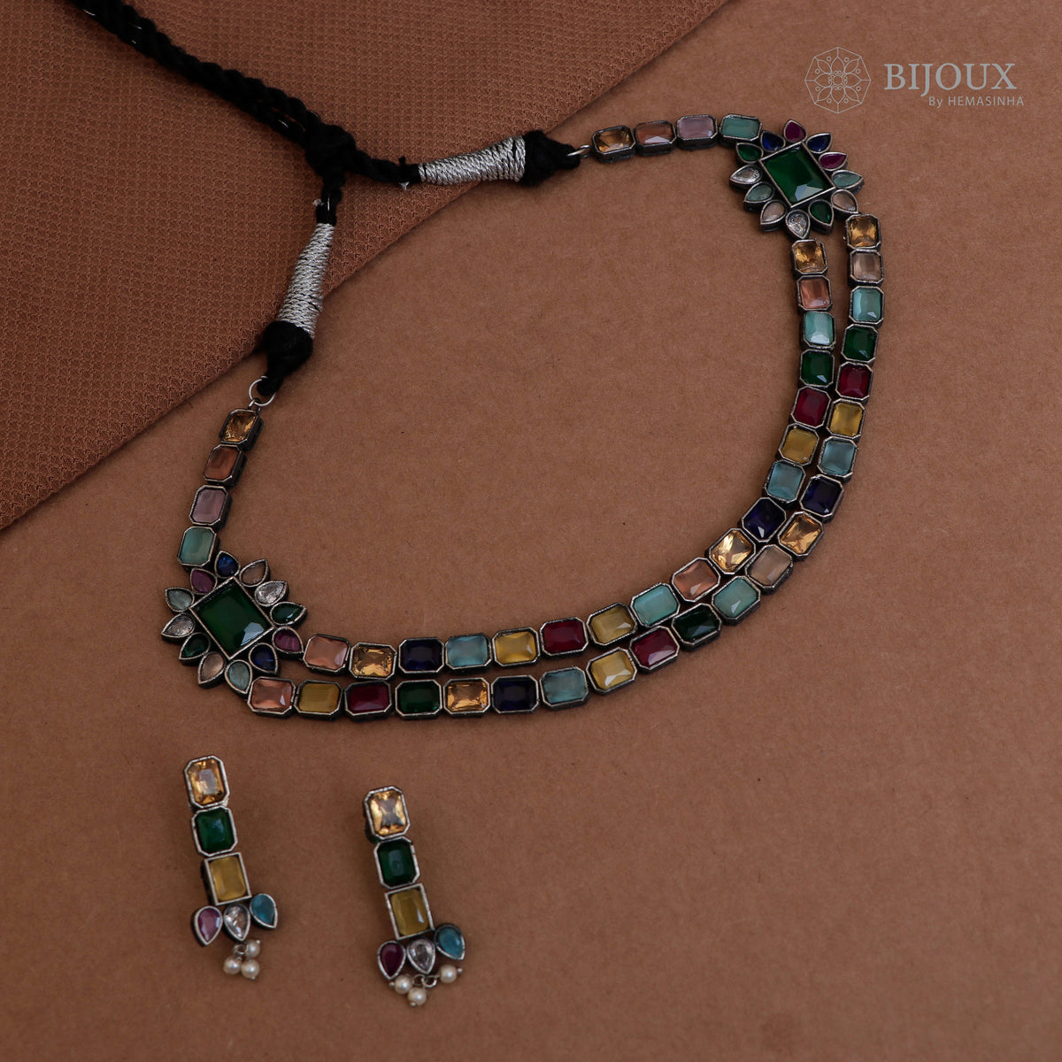 DIA PRINCESS RUSTIC FINISH SEMI HANDMADE NECKLACE NL46