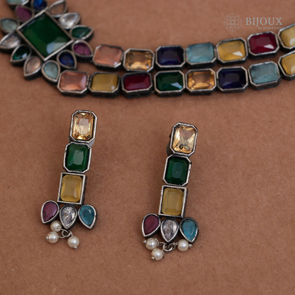 DIA PRINCESS RUSTIC FINISH SEMI HANDMADE NECKLACE NL46