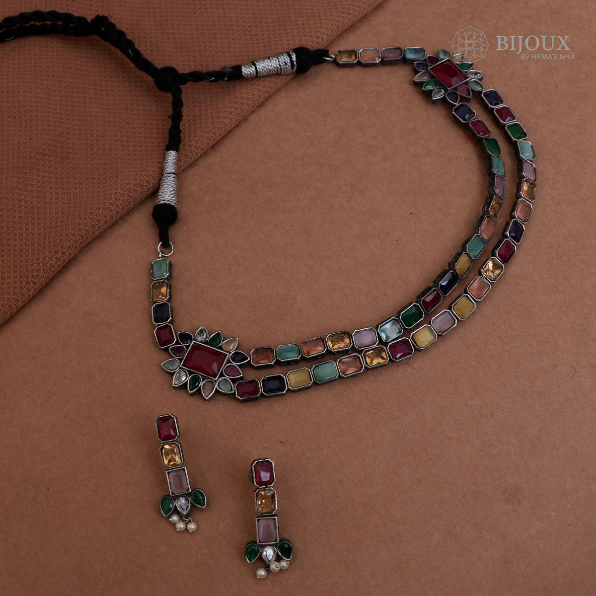 DIA PRINCESS RUSTIC FINISH SEMI HANDMADE NECKLACE NL46