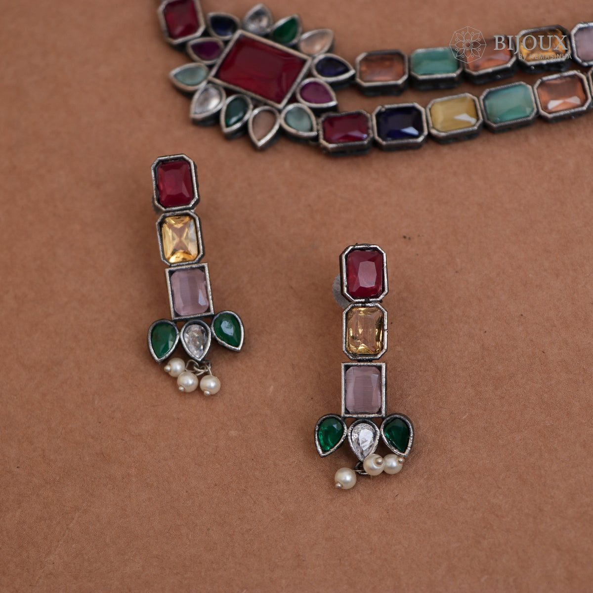 DIA PRINCESS RUSTIC FINISH SEMI HANDMADE NECKLACE NL46