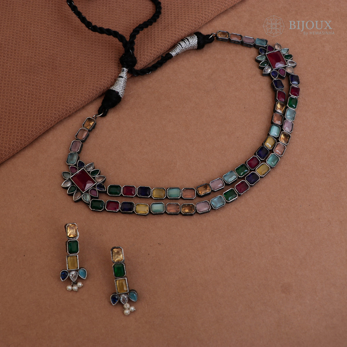 DIA PRINCESS RUSTIC FINISH SEMI HANDMADE NECKLACE NL46