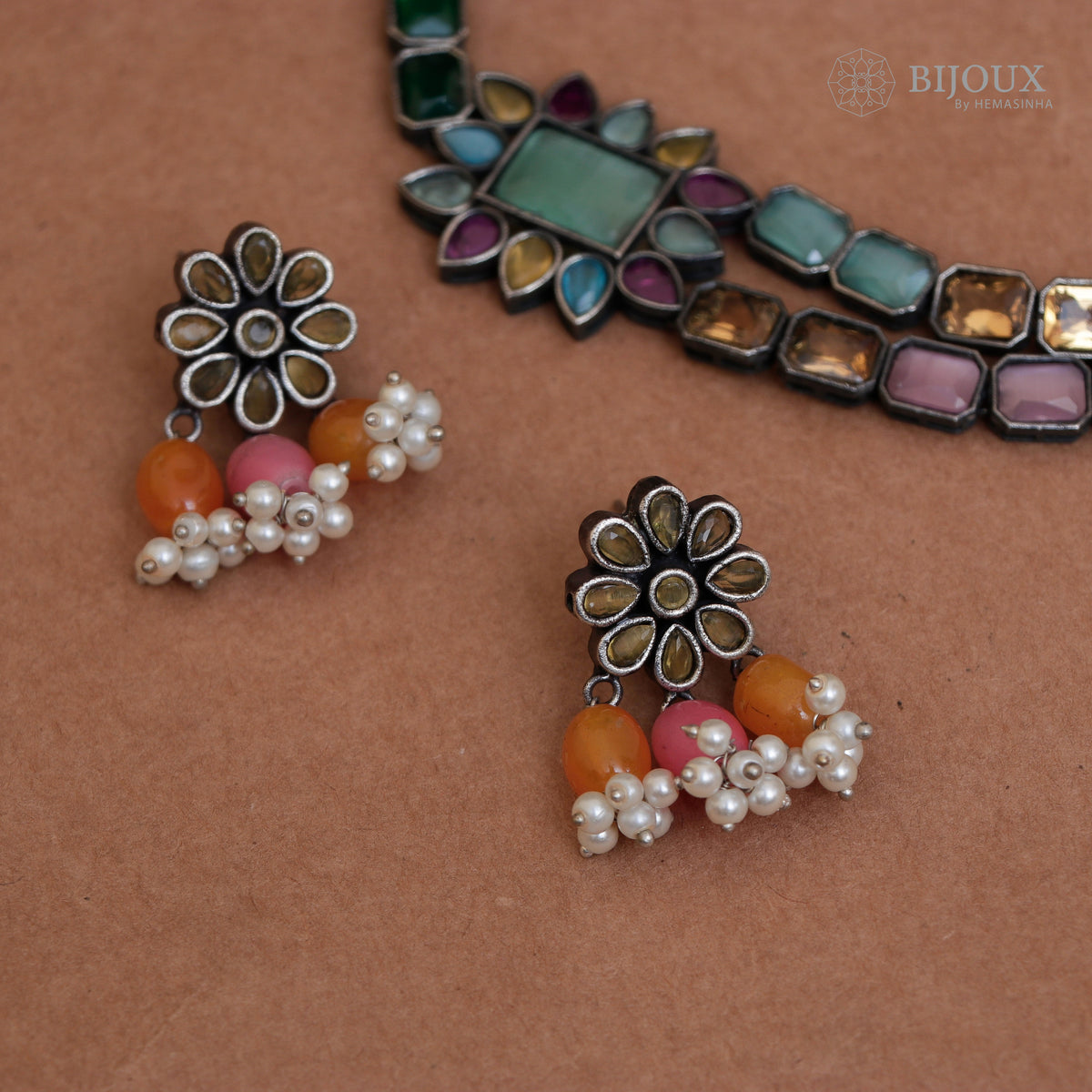 DIA PRINCESS RUSTIC FINISH SEMI HANDMADE NECKLACE NL46