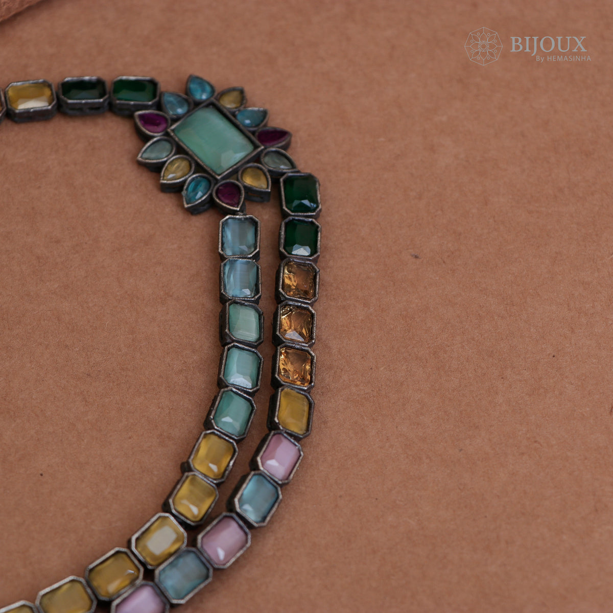 DIA PRINCESS RUSTIC FINISH SEMI HANDMADE NECKLACE NL46