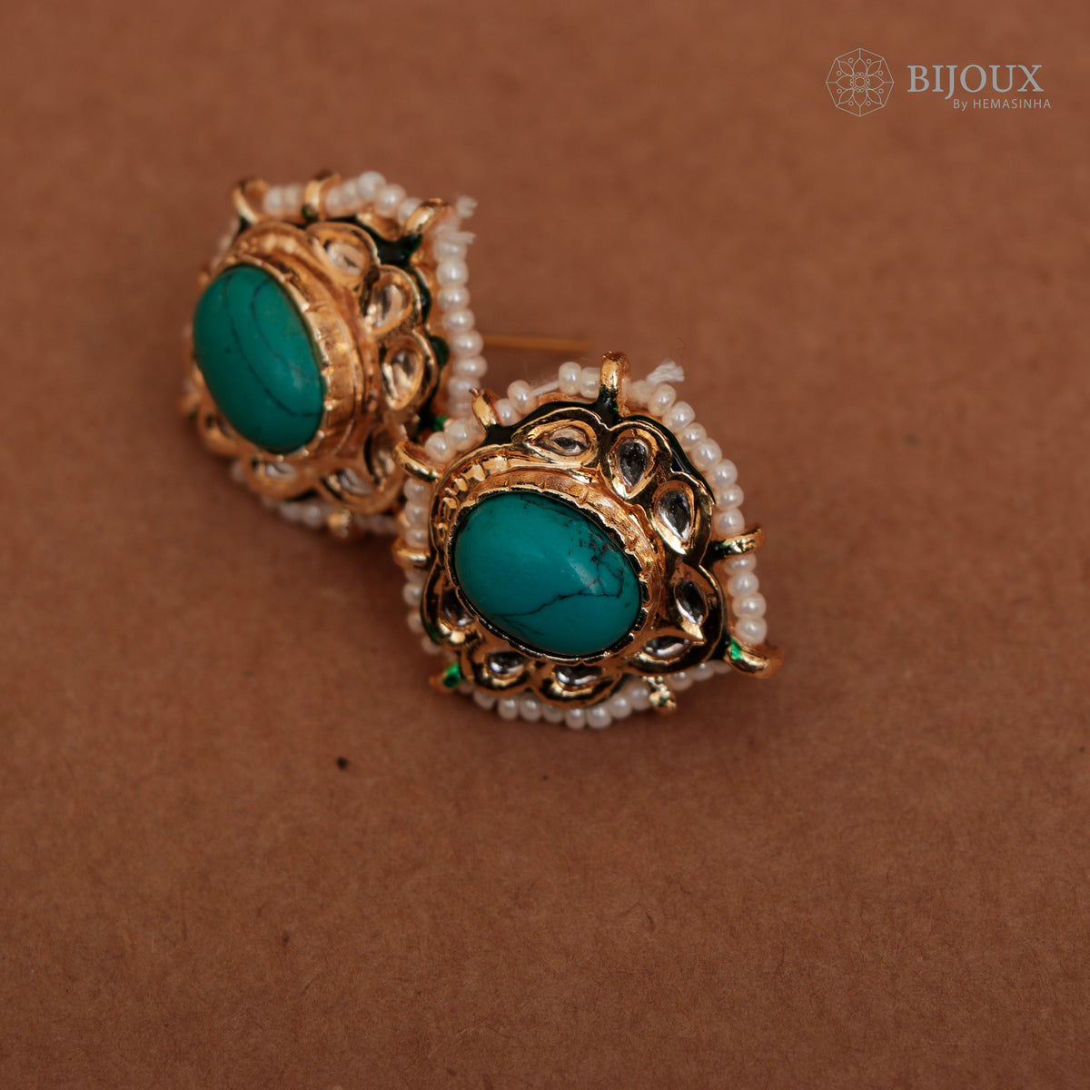 RYLEE BIJOUX PREMIUM KUNDAN SEMI HANDMADE CHOKER WITH EARRINGS CH207