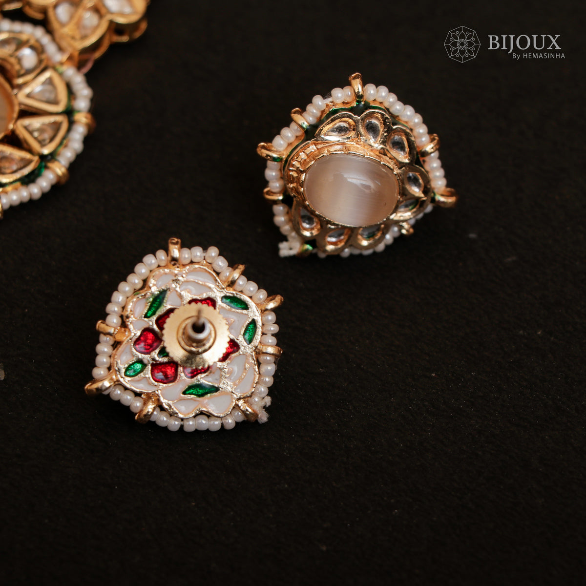 RYLEE BIJOUX PREMIUM KUNDAN SEMI HANDMADE CHOKER WITH EARRINGS CH207