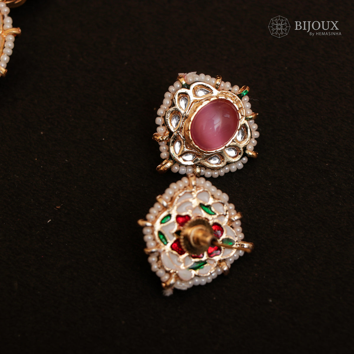 RYLEE BIJOUX PREMIUM KUNDAN SEMI HANDMADE CHOKER WITH EARRINGS CH207