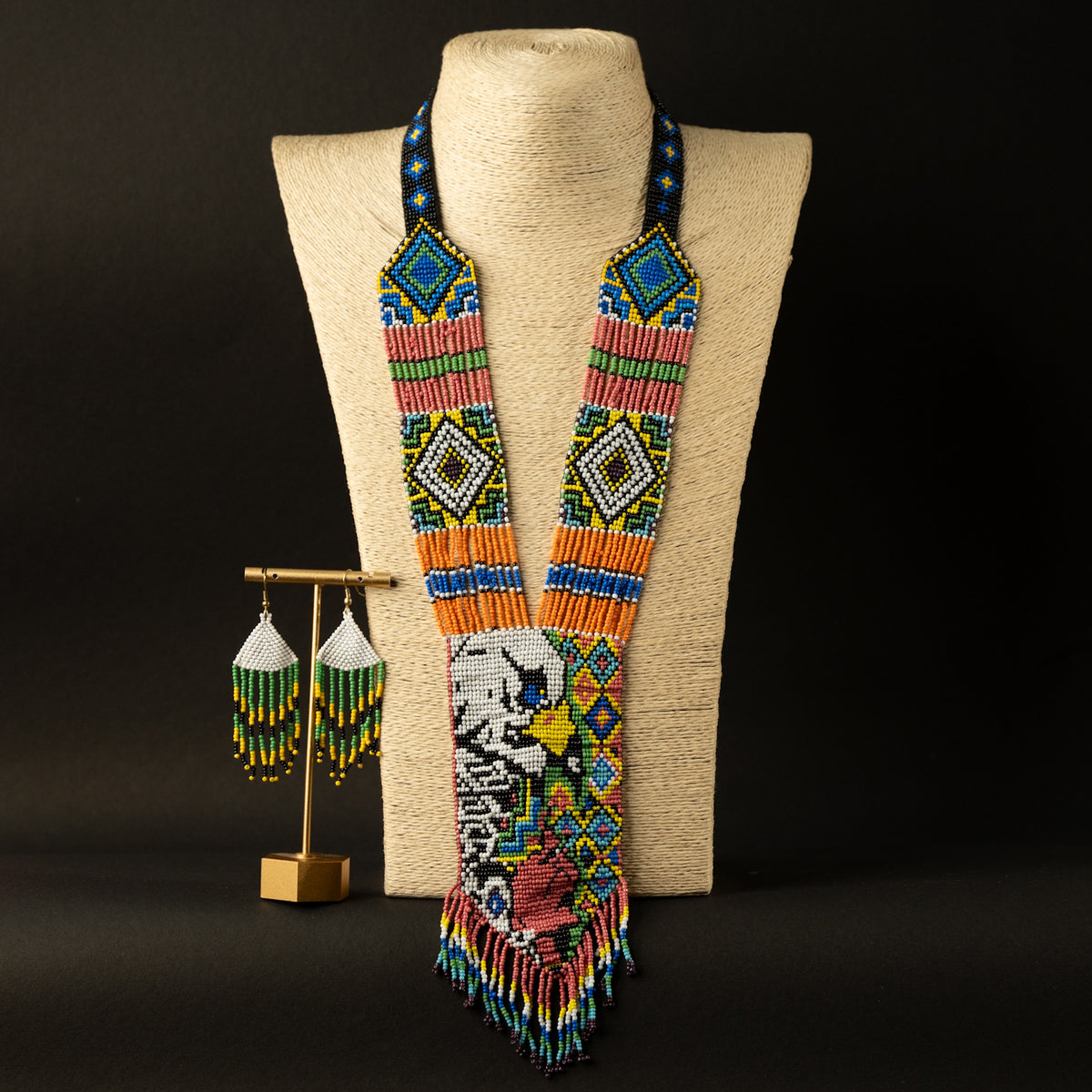 WILLOW AFRO BEADED HANDMADE MALA/ NECKPIECE ML50