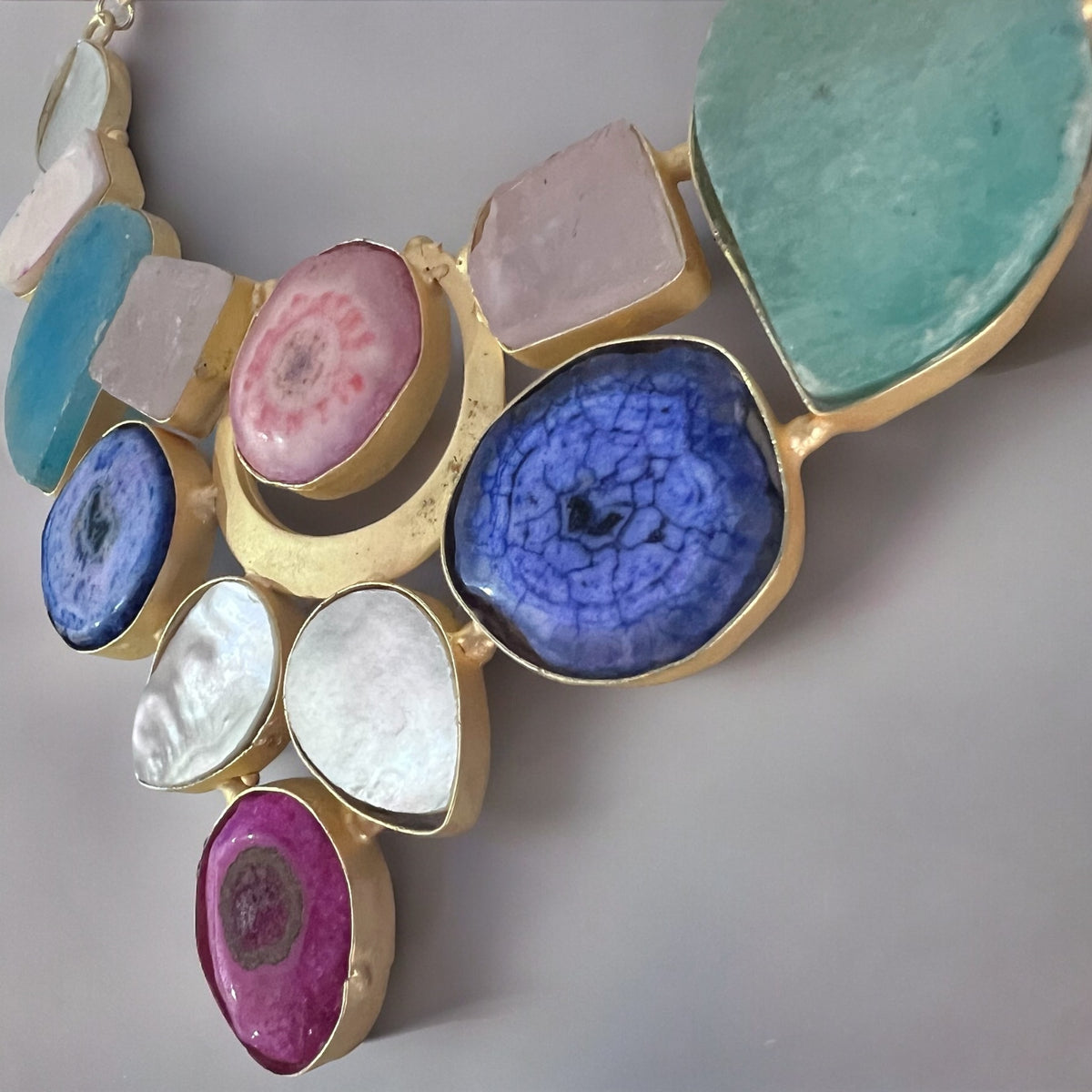 KRITHYA RAW STONE HANDMADE STATEMENT RAW RUSTIC NECKLACE NL07